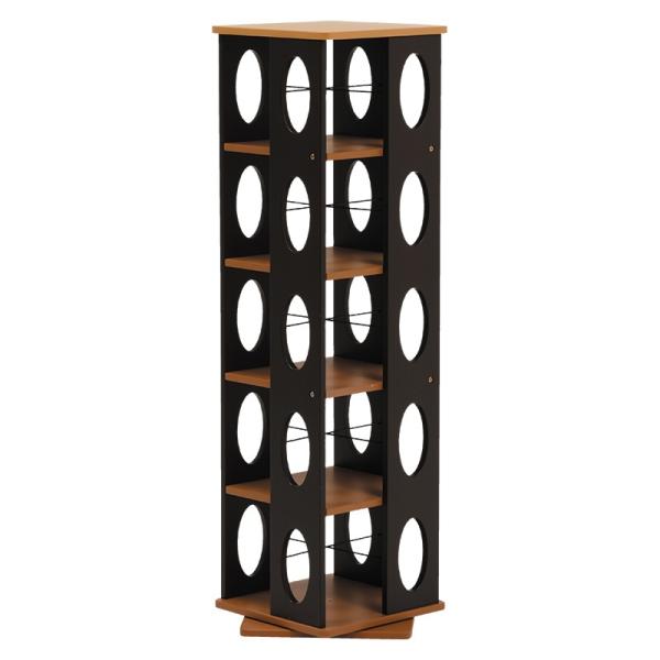 本棚 本収納 回転式本棚 回転ラック 5段   漫画 マンガ ラック 多目的ラック 回転ラック ラッ...