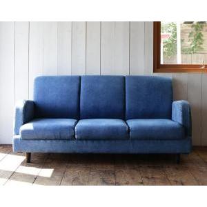 ヴィンテージデザイン デニムソファ ロウェーナー3P 幅180 デニム生地ソファー ローソファー ジ...