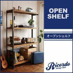 ヴィンテージデザインダイニング家具シリーズ リコルド オープンシェルフ キャスタ―付き リビング収納...