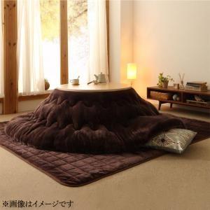 マイクロファイバーフランネル防ダニ円形こたつ掛け・敷き布団2点セット もっとボリュームタイプ 円形直...