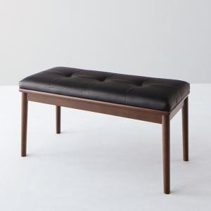 ウォールナット無垢材テーブル　モダンデザインダイニング Clam クラム ベンチ 2P