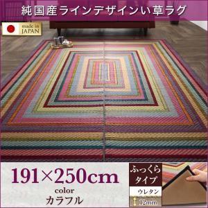純国産ラインデザインい草ラグ ludima ルディマ ふっくら 12mm 191×250cm い草マ...