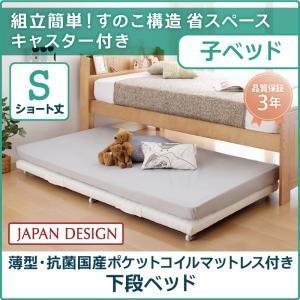 子供用ベッド ベーネ&amp;チック 薄型・抗菌国産ポケットコイルマットレス付き 下段ベッド シングル ショ...