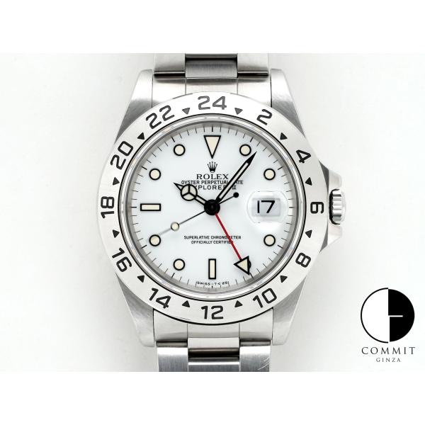 ロレックス エクスプローラーII Ref.16570 ステンレススチール ホワイト文字盤 オイスター...