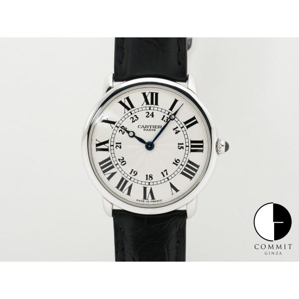 カルティエ ロンド ルイ カルティエ LM Ref.W1528051 プラチナ シルバー文字盤