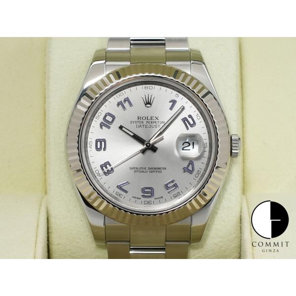 ロレックス デイトジャストII Ref.116334 ステンレススチール/ホワイトゴールド シルバー...