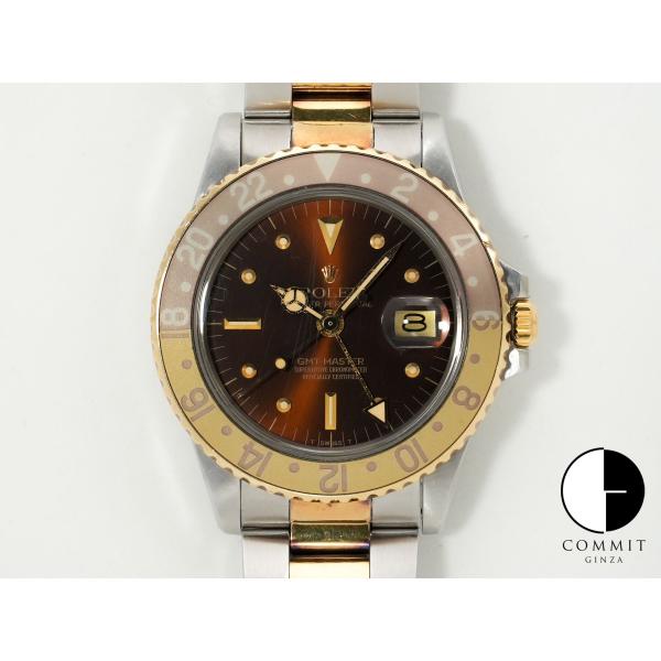 ロレックス GMTマスター Ref.1675/3 ステンレススチール/イエローゴールド ブラック文字...