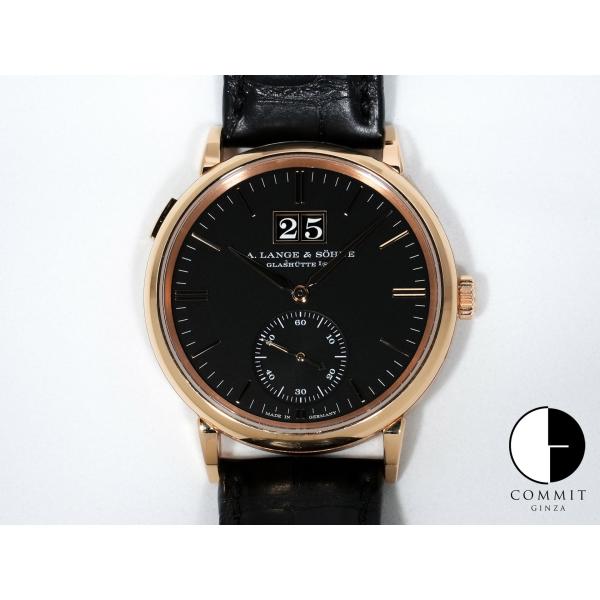 A.ランゲ＆ゾーネ サクソニア アウトサイズ デイト Ref.381.031 ピンクゴールド ブラッ...