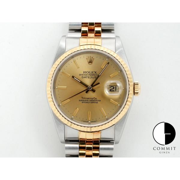 ロレックス デイトジャスト36 TIFFANY Wネーム Ref.16233 ステンレススチール/イ...