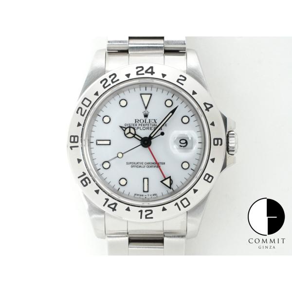 ロレックス エクスプローラーII Ref.16570 ステンレススチール ホワイト文字盤 オイスター...