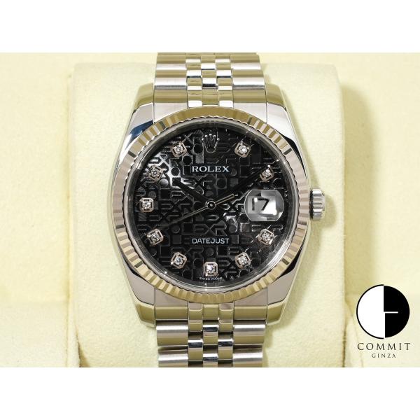 ロレックス デイトジャスト36 Ref.116234 SS/WG ブラックホリコンピューターx10P...