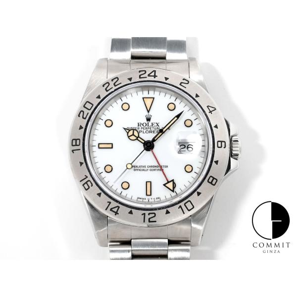 ロレックス エクスプローラーII Ref.16570 ステンレススチール ホワイト文字盤 オイスター...