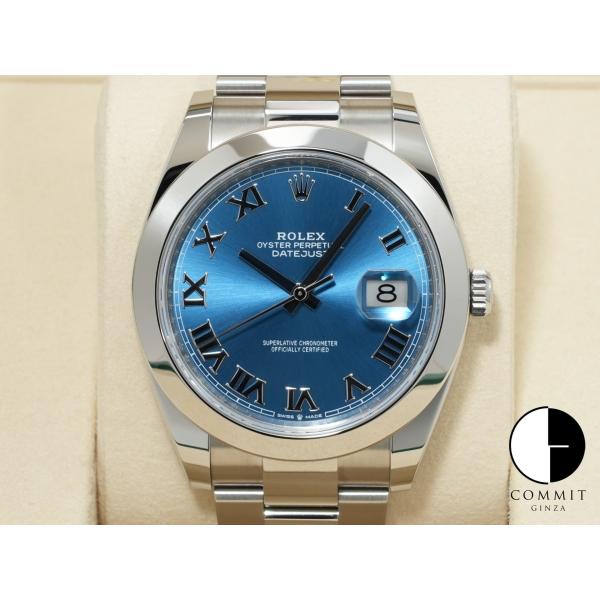 ロレックス デイトジャスト41 Ref.126300 ステンレススチール アズーロブルー文字盤 オイ...