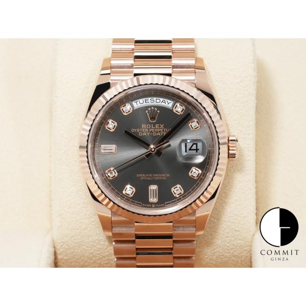ロレックス デイデイト36 Ref.128235 エバーローズゴールド スレートx10Pダイヤ文字盤