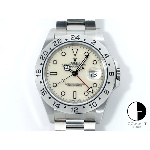 ロレックス エクスプローラーII Ref.16570 ステンレススチール ホワイト文字盤 オイスター...