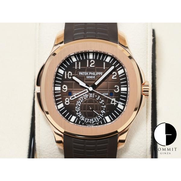 パテックフィリップ アクアノート Ref.5164R-001 ローズゴールド ブラウン エンボス文字...