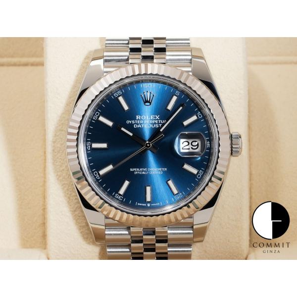 ロレックス デイトジャスト41 Ref.126334 SS/WG ブライトブルー文字盤 ジュビリーブ...