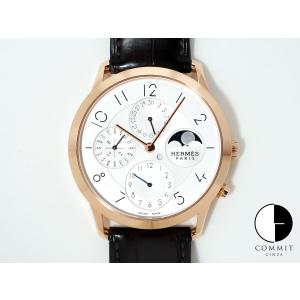 エルメス スリム ドゥ エルメス パーペチュアルカレンダー Ref.CA3.870 18KPG シルバー文字盤｜commitginza
