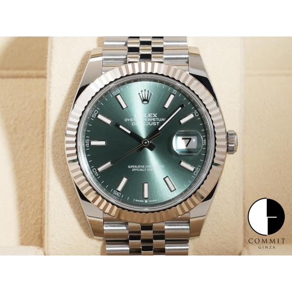 ロレックス デイトジャスト41 Ref.126334 SS/WG ミントグリーン文字盤 ジュビリーブ...
