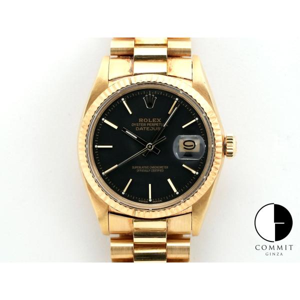ロレックス デイトジャスト Ref.1601 イエローゴールド ブラック文字盤
