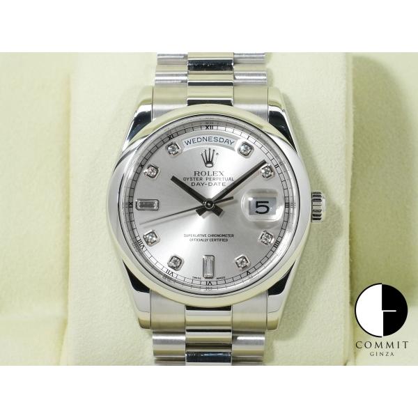 ロレックス デイデイト36 Ref.118206A プラチナ グレー文字盤