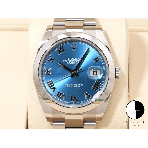 ロレックス デイトジャスト41 Ref.126300 SS アズーロブルー文字盤 オイスターブレスレ...