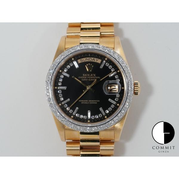 ロレックス デイデイト36 Ref.18048 イエローゴールド ブラック文字盤