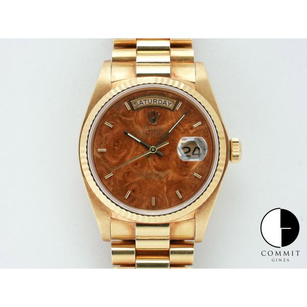 ロレックス デイデイト36 Ref.18038 イエローゴールド マホガニー文字盤