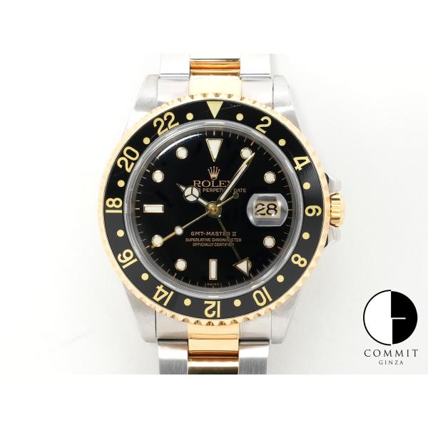 ロレックス GMTマスターII Ref.16713 ステンレススチール/イエローゴールド ブラック文...