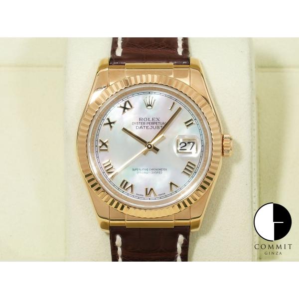 ロレックス デイトジャスト Ref.116138 イエローゴールド ホワイトシェル文字盤