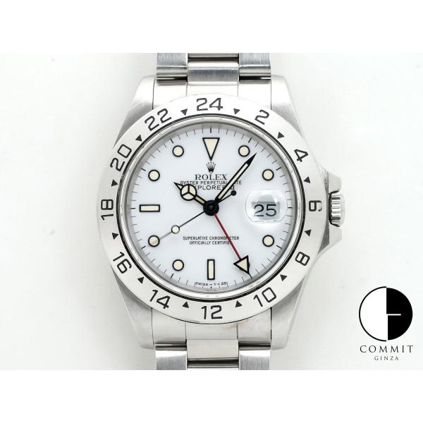 ロレックス エクスプローラーII Ref.16570 ステンレススチール ホワイト文字盤 オイスター...