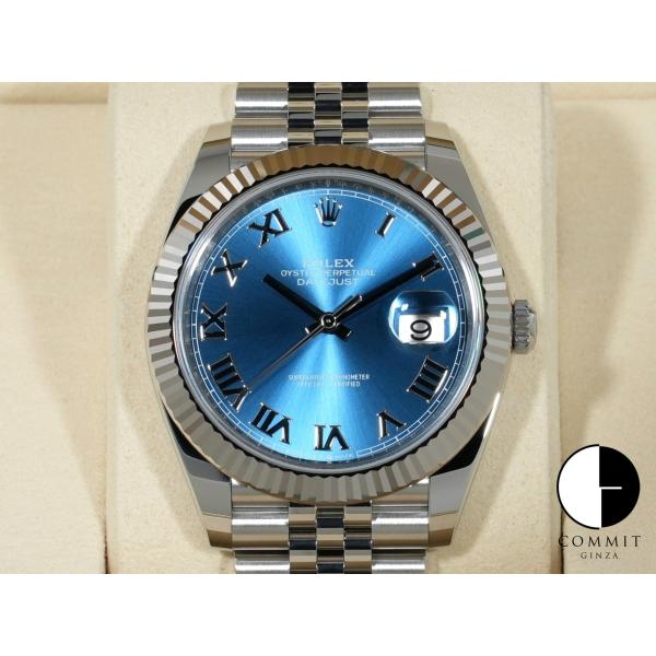 ロレックス デイトジャスト41 Ref.126334 ステンレススチール/ホワイトゴールド アズーロ...