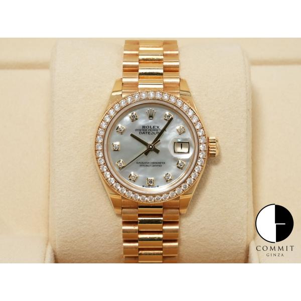 ロレックス デイトジャスト28 Ref.279138RBR イエローゴールド ホワイトシェルx10P...
