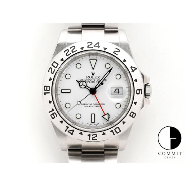 ロレックス エクスプローラーII Ref.16570 ステンレススチール ホワイト文字盤 オイスター...