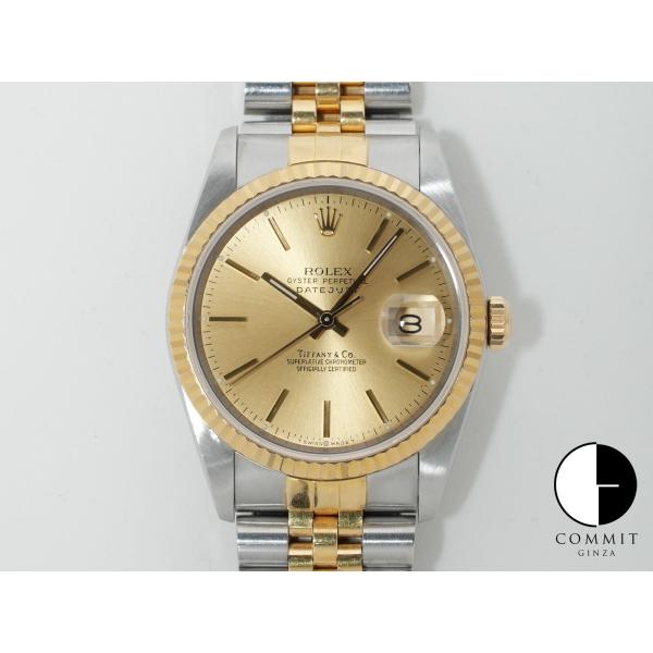 ロレックス デイトジャスト36 TIFFANY Wネーム Ref.16233 ステンレススチール/イ...
