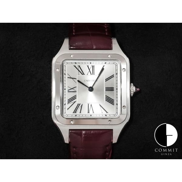 カルティエ サントス デュモン LM ル ブレジル Ref.WGSA0034 プラチナ シルバー文字...