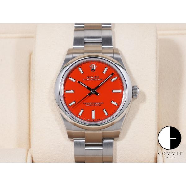 ロレックス オイスターパーペチュアル31 Ref.277200 SS コーラルレッド文字盤