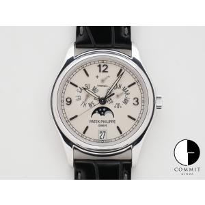 パテックフィリップ アニュアルカレンダー ムーンフェイズ Tiffany&Co. Ref.5146G-001 18KWG アイボリー文字盤｜commitginza