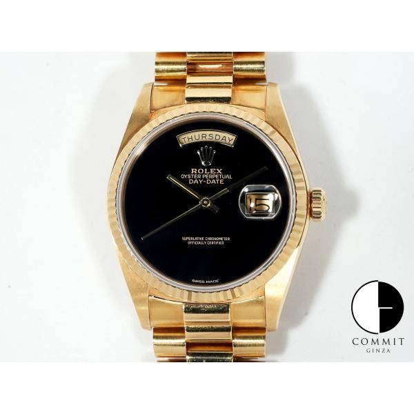 ロレックス デイデイト36 Ref.18038 イエローゴールド オニキス文字盤