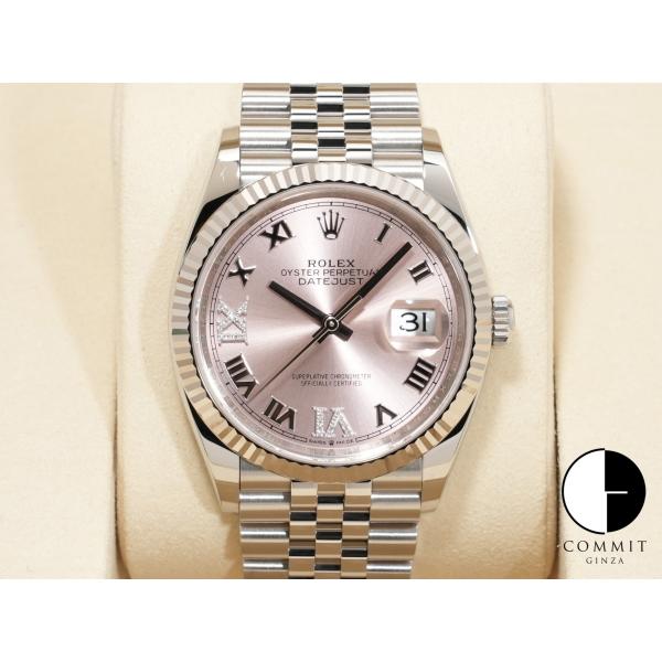ロレックス デイトジャスト36 Ref.126234 SS/WG ダイヤモンド入りピンク文字盤