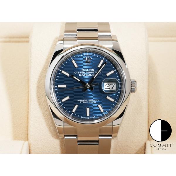 ロレックス デイトジャスト36 Ref.126200 SS ブルーフルーテッド文字盤