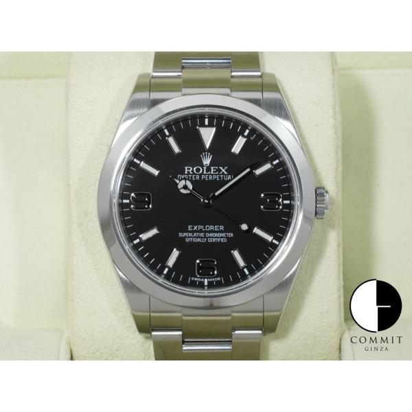 ロレックス エクスプローラーI 鏡面ブラックアウト Ref.214270 ステンレススチール ブラッ...