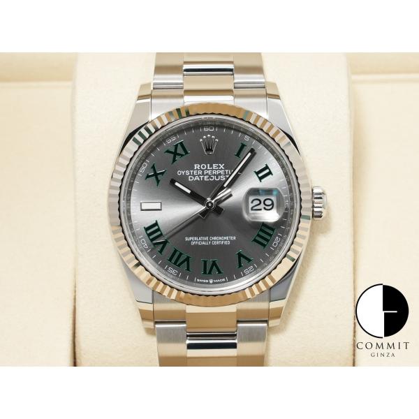 ロレックス デイトジャスト36 Ref.126234 SS/WG スレートローマン文字盤 オイスター...