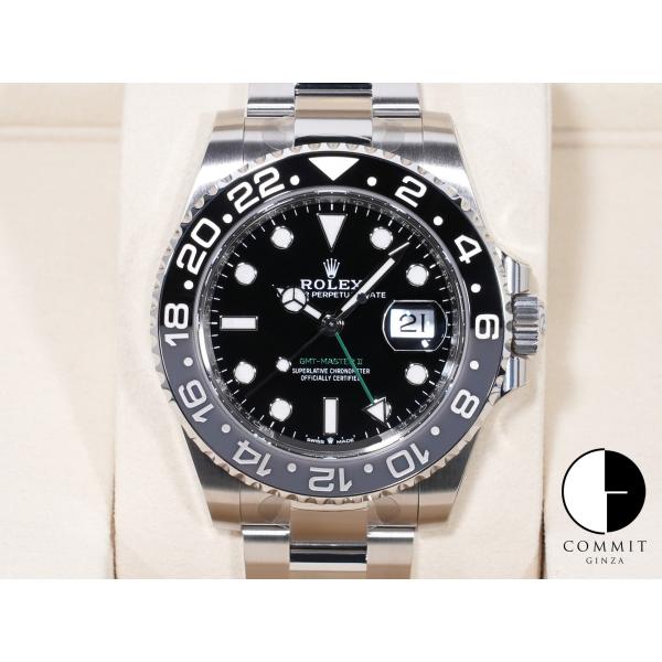 ロレックス GMTマスターII Ref.126710GRNR SS ブラック文字盤 オイスターブレス...