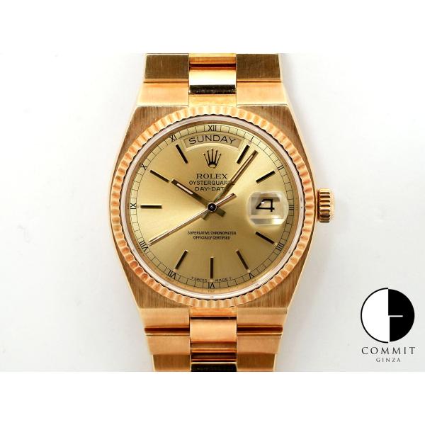 ロレックス オイスタークォーツ デイデイト36 Ref.19018N イエローゴールド シャンパン文...
