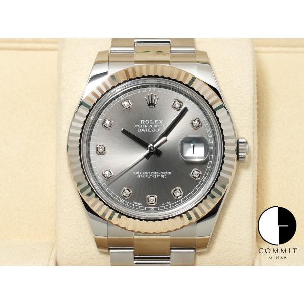 ロレックス デイトジャストII Ref.116334 スレートx10Pダイヤ文字盤
