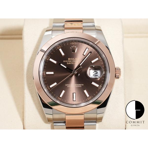 ロレックス デイトジャスト41 Ref.126301 SS/ERG チョコレート文字盤