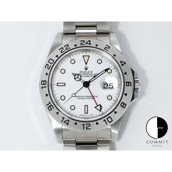 ロレックス エクスプローラーII Ref.16570 ステンレススチール ホワイト文字盤 オイスター...