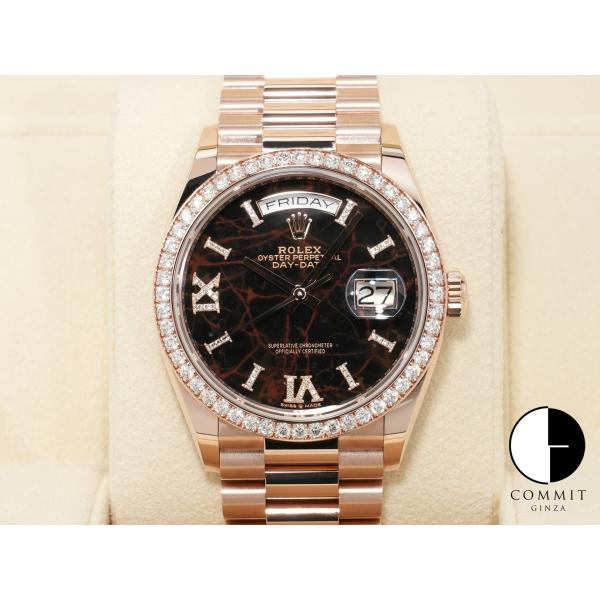 ロレックス デイデイト36 Ref.128345RBR エバーローズゴールド アイゼンキーゼル文字盤