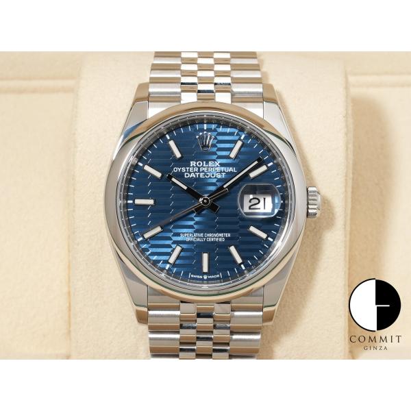 ロレックス デイトジャスト36 Ref.126200 SS ブルーフルーテッド文字盤